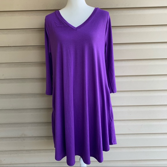 Zenana Outfitters Dresses & Skirts - •Zenana Premium• Long Sleeve Swing Dress - Size XL